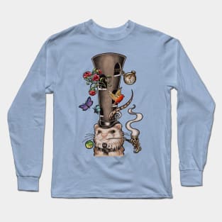 Ferret in a Tall, Fancy Hat Long Sleeve T-Shirt